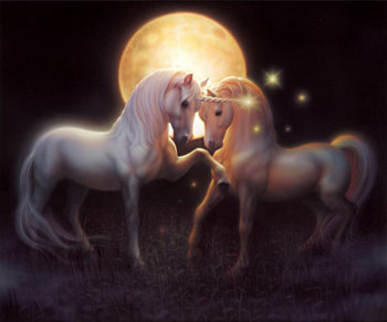 unicorn and golden horse